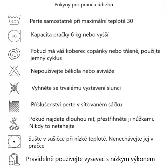 Pokyny na pranie CZ
